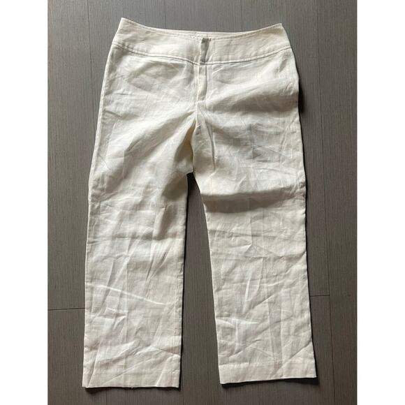Banana Republic White Linen Cropped Pants - Picture 1 of 4